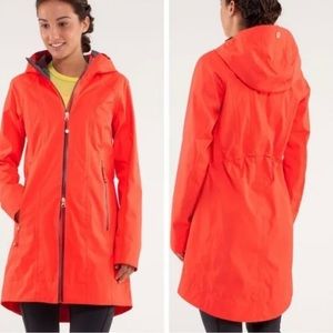 Lululemon Right as Rain Jacket in Neon Coral